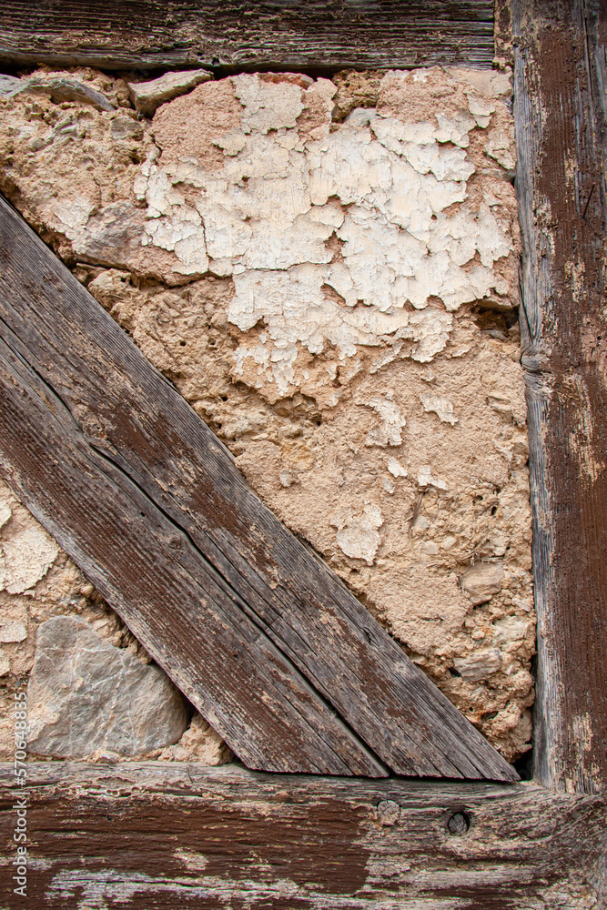 Obraz premium Fachwerk Haus Fassade - Handwerk Holz Hintergrund