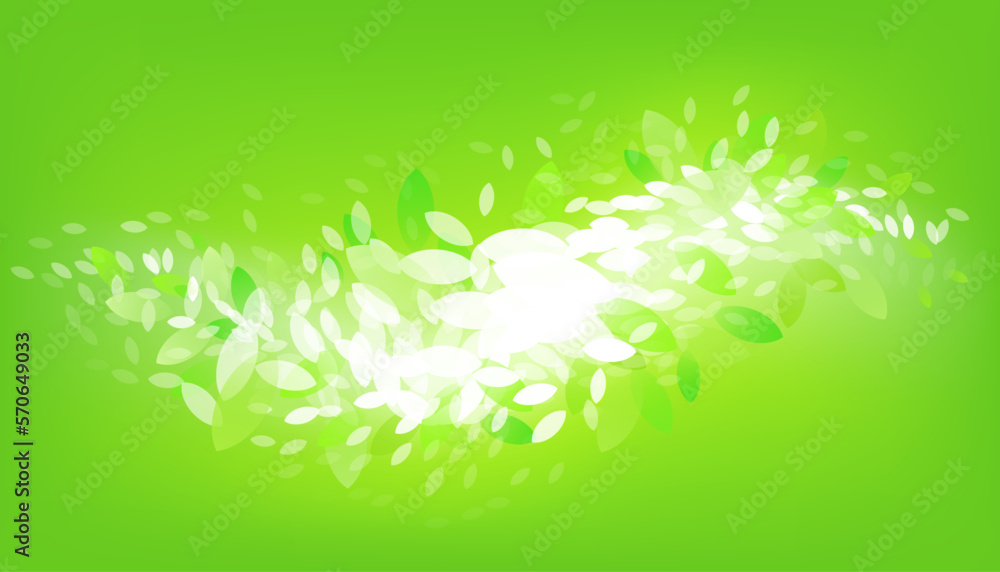 Fototapeta premium Tropical leaves background. Vector illustration of green leaves pattern.