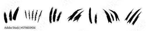 Set of Scratch Marks Silhouette Vector