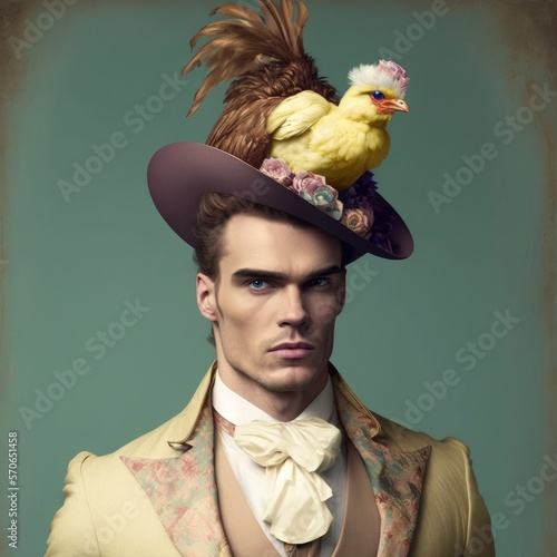 portrait of a young man with hat made with Generative AI
