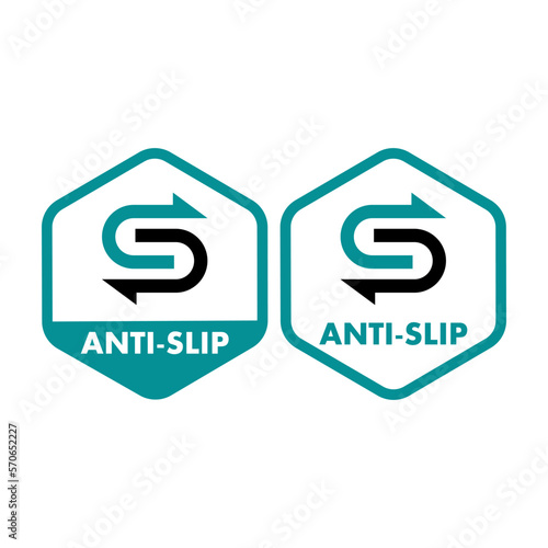 Anti-slip logo design vector. Suitable for product label, caution and health