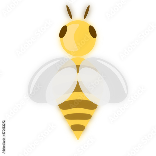 illustrazione con disegno di ape operaia su sfondo trasparente photo