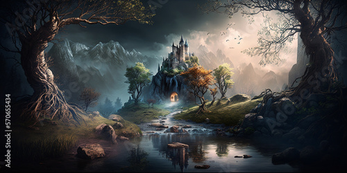 Fantasy fairytale landscape scenery