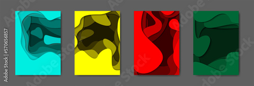 Abstract Paper Cut Background Set: Elevate Your Design with Intricate Patterns and Vibrant Colors