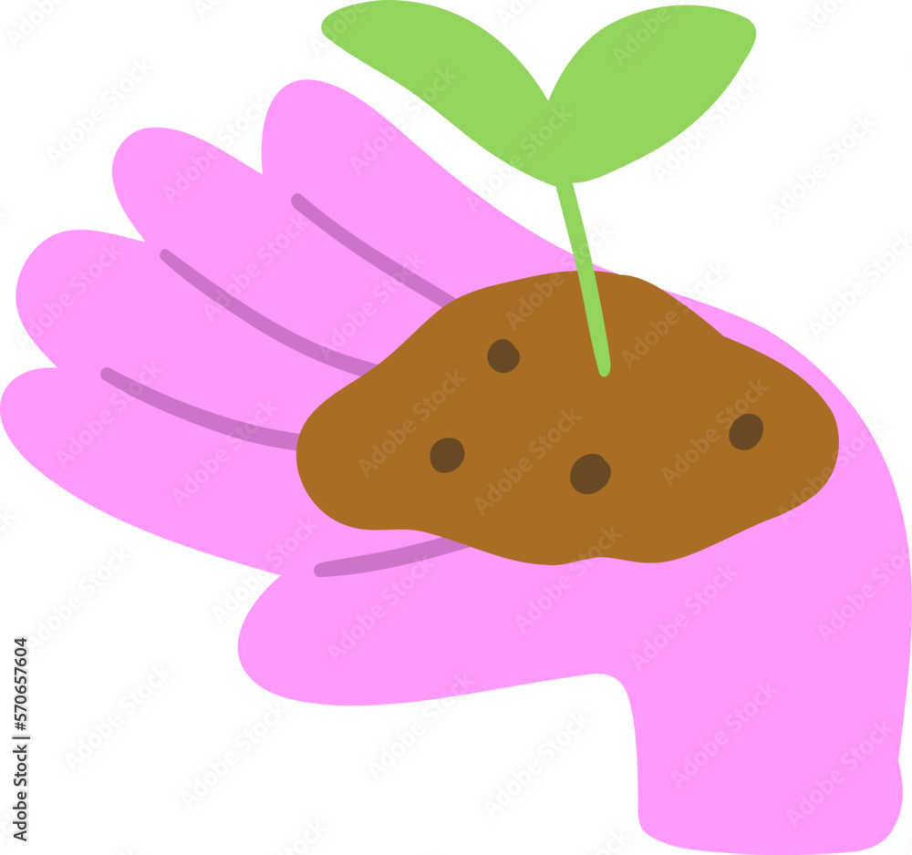 A handful of earth on a pink hand A handful of earth on a pink hand