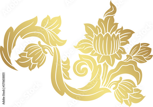 lotus art and flower style asian art luxury buddhism temple element and background pattern png file for decoration