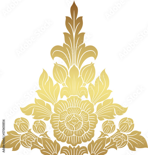 lotus art and flower style asian art luxury buddhism temple element and background pattern png file for decoration