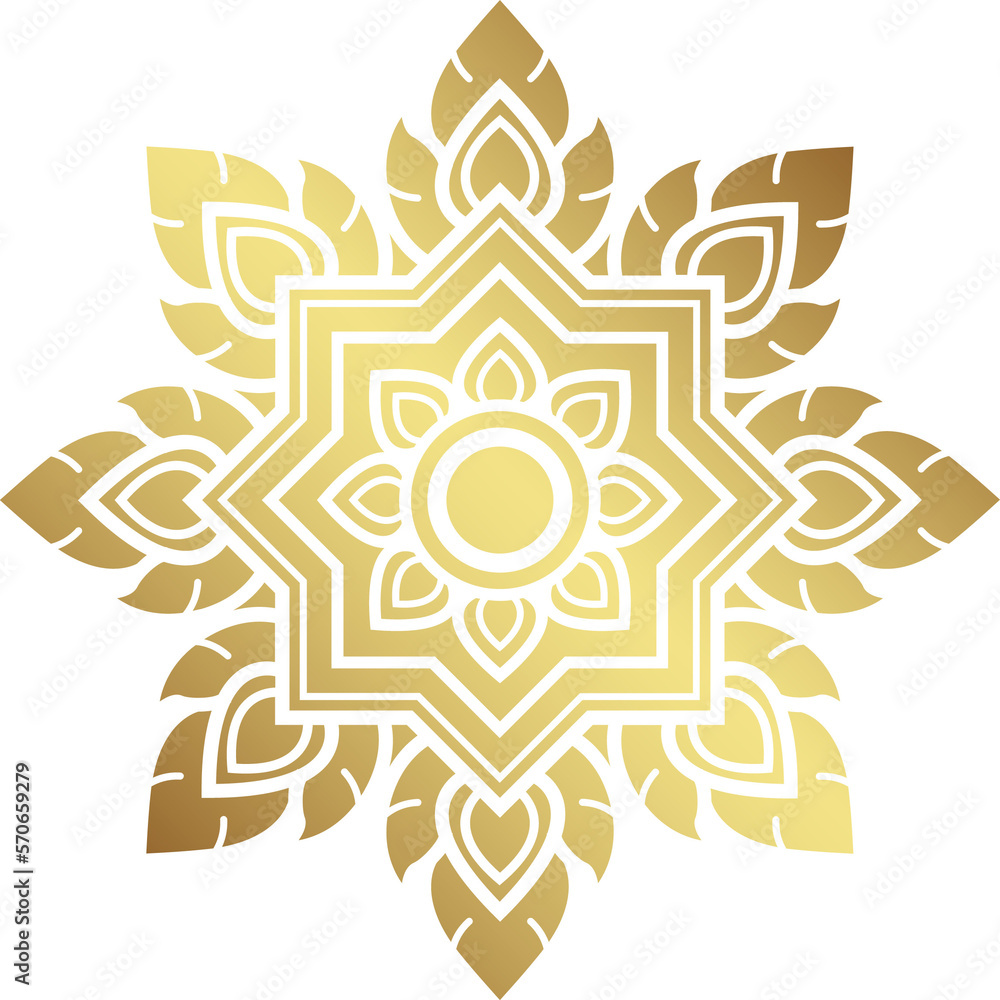 asian luxury element, star line art, floral decoration motifs for ceiling pattern, flyers, poster, web, banner, and card png file for decoration