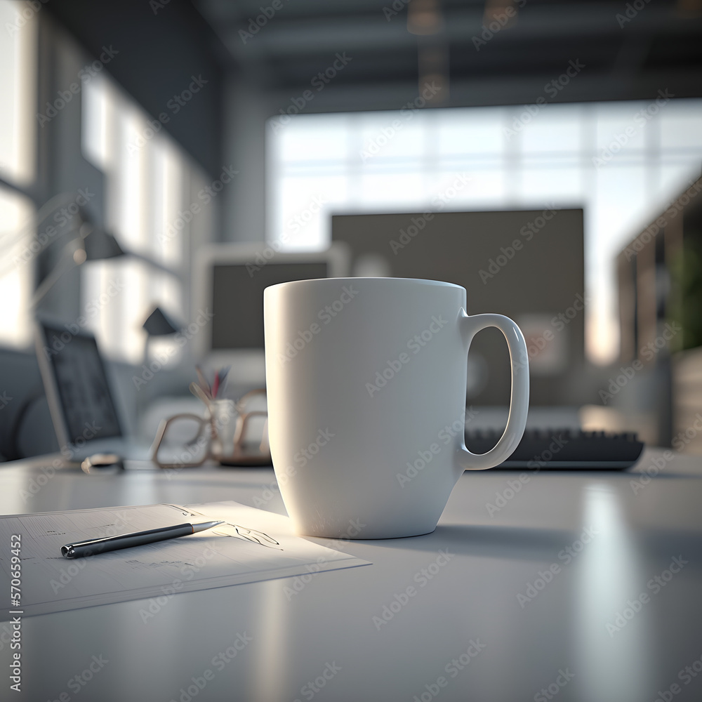 standard white coffee cup, Generative AI standard white coffee cup, Generative AI