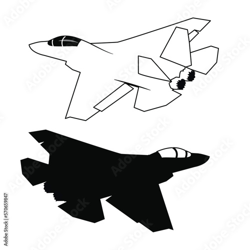 modern stealth jet fighter vector design