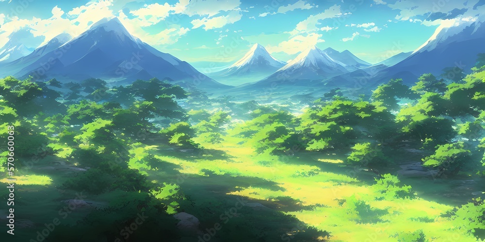 Anime background wallpaper, 4K wallpapers Stock Illustration