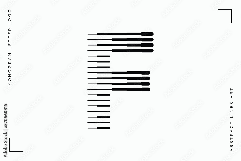 Letter F Logo with Abstract Line Pattern Letter F Logo with Abstract Line Pattern