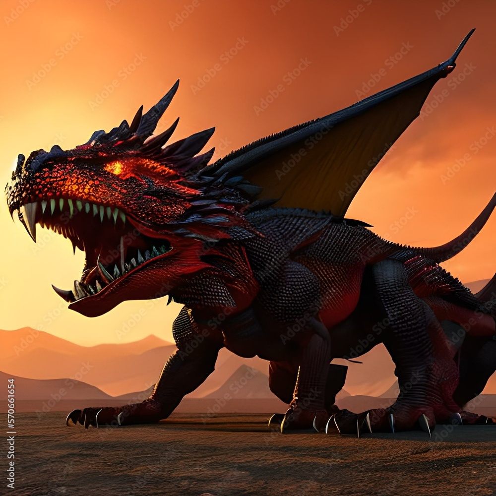 A terrifying fire-breathing dragon A terrifying fire-breathing dragon