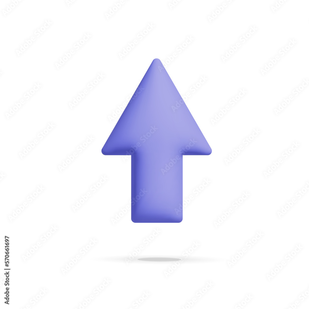 3d vector cartoon render minimal style purple arrow up icon floating with shadow design 3d vector cartoon render minimal style purple arrow up icon floating with shadow design