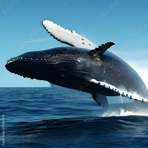 A big whale deep in the ocean