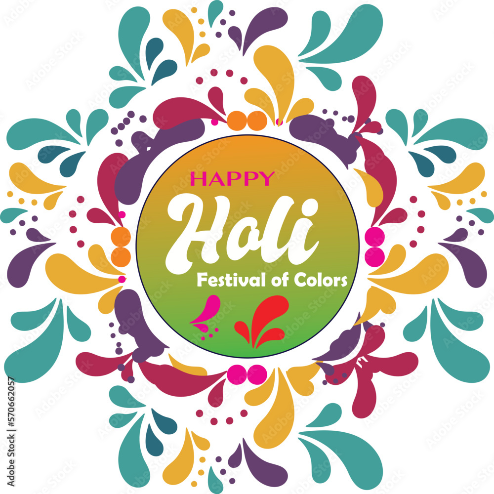 Happy Holi, Festival of Colors Poster Vector