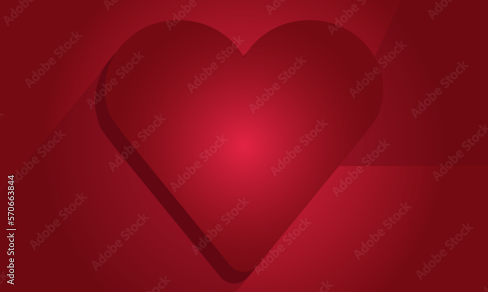 Red Heart Valentine Theme Background Template Vector