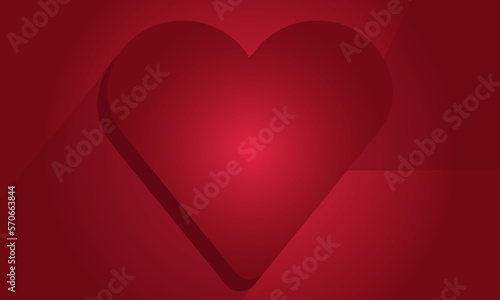 Red Heart Valentine Theme Background Template Vector