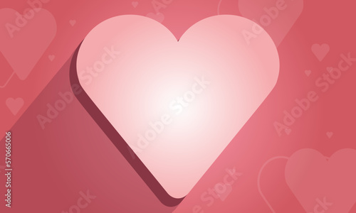Valentine Theme Pink Heart Background Template Vector