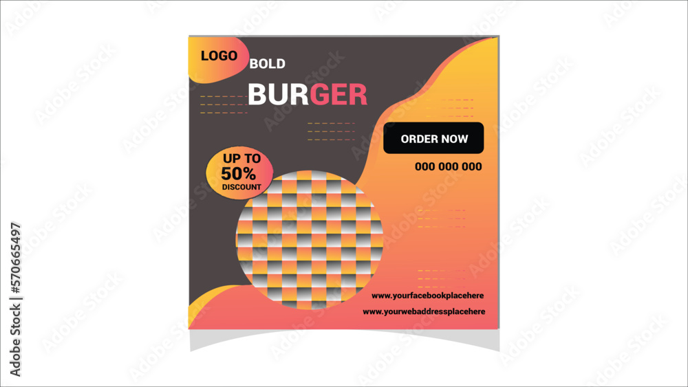 Fototapeta premium social media food design template
