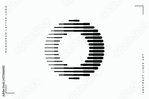 Monogram logo letter o lines abstract modern art vector illustration