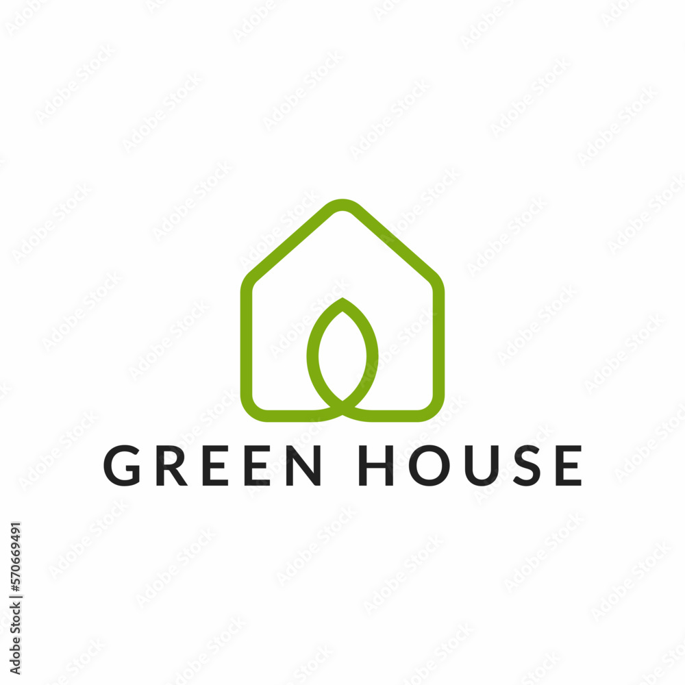 Green House Logo Template Design Vector Illustration Green House Logo Template Design Vector Illustration