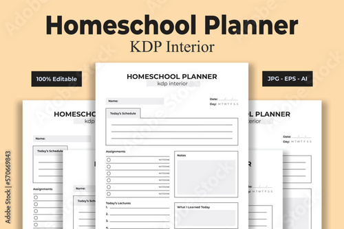 Homeschool Planner KDP Interior - Low or No Content Book