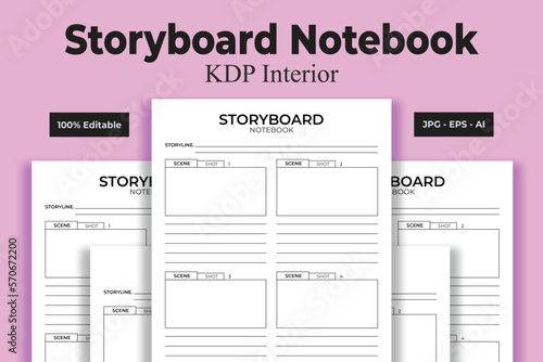Storyboard Notebook KDP Interior- Low or No Content Book