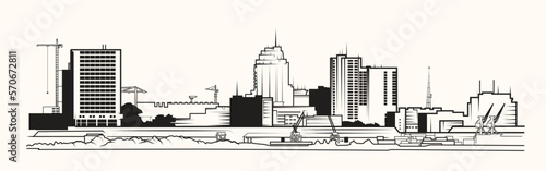 Simple vector graphic of Kinshasa, Democratic Republic of the Congo