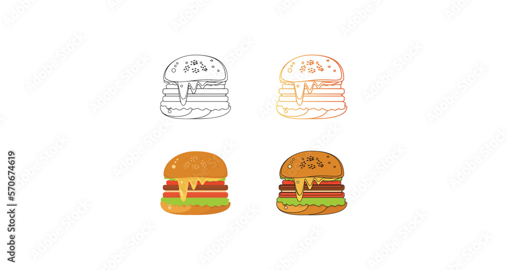 burger line art vector illustration burger line art vector illustration