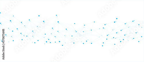 Blue network. Abstract connection on white background. Network technology background with dots and lines for desktop. Ai system background. Abstract concept. Line background, network technology