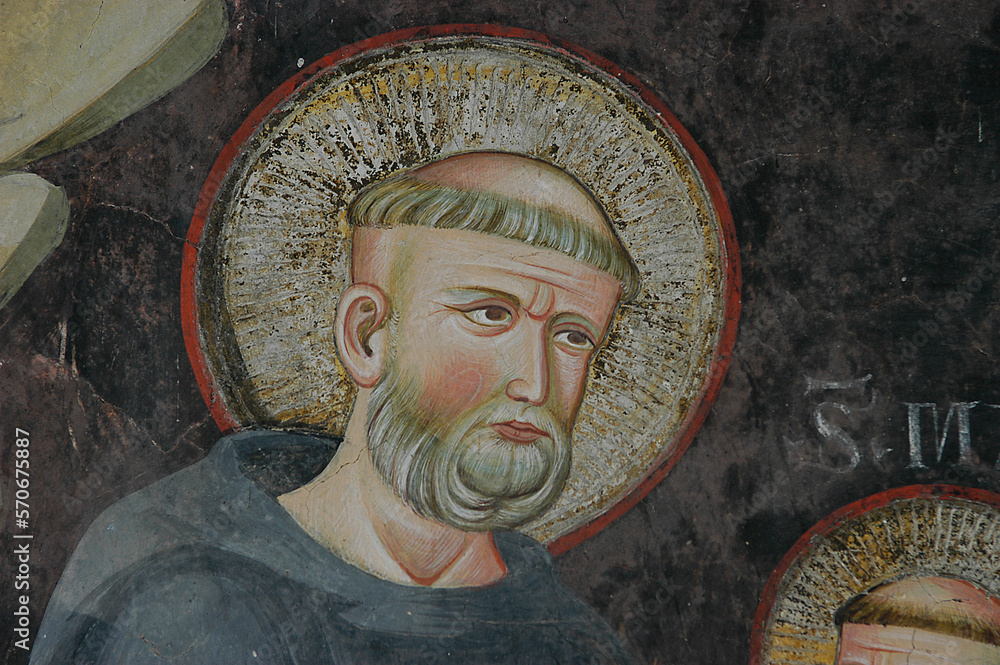 Fresko des heiligen Benedikt im Kloster Monte Subiaco, Italien