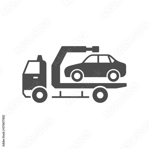 Car evacuation service glyph icon