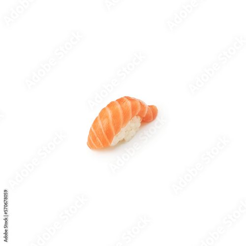 Classic sushi with salmon on a white background isolate