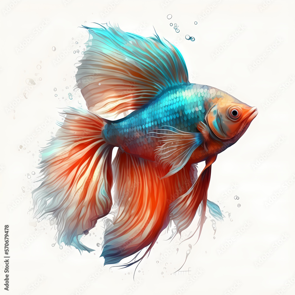 illustration_of_funny_Fighting_fish_isolated_on_white illustration_of_funny_Fighting_fish_isolated_on_white