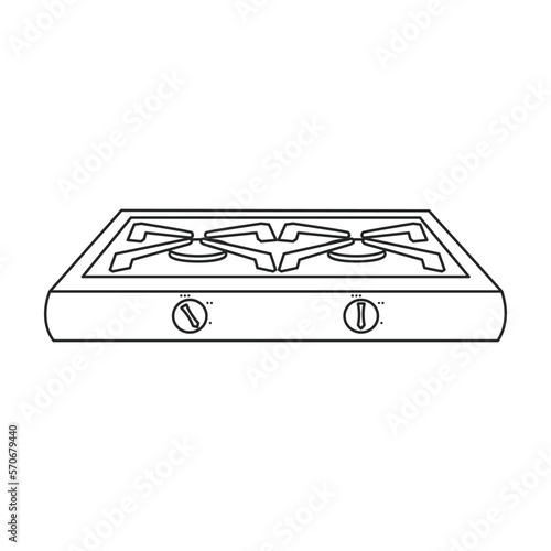 Camping stove vector outline icon. Vector illustration furnace travel on white background. Isolated outline illustration icon of camping stove .