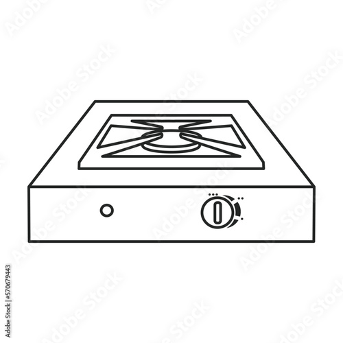 Camping stove vector outline icon. Vector illustration furnace travel on white background. Isolated outline illustration icon of camping stove .