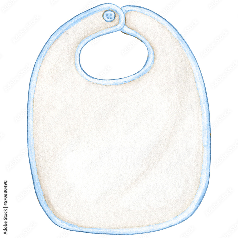 Fototapeta premium Watercolor baby bib illustration