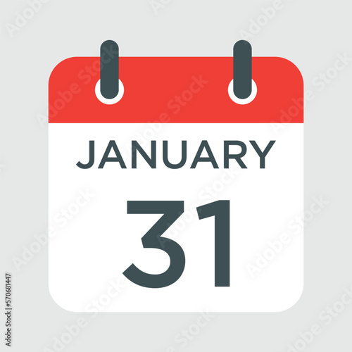 calendar - January 31 icon illustration isolated vector sign symbol