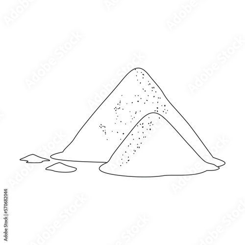 Pile of sand vector icon.Outline vector icon isolated on white background pile of sand.