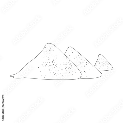 Pile of sand vector icon.Outline vector icon isolated on white background pile of sand.