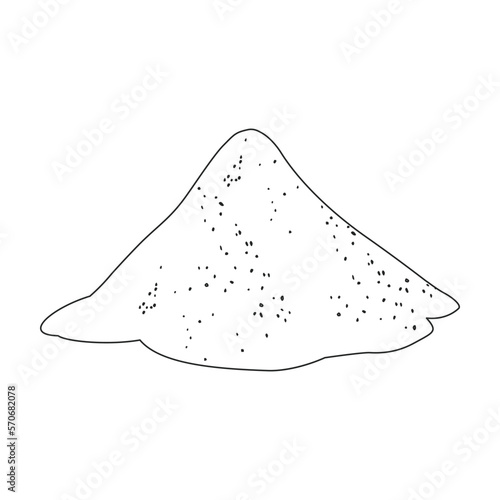 Pile of sand vector icon.Outline vector icon isolated on white background pile of sand.