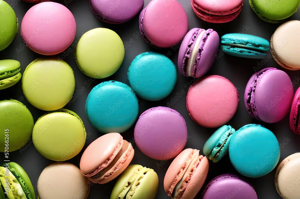 Macarons. AI generative. Macarons. AI generative.
