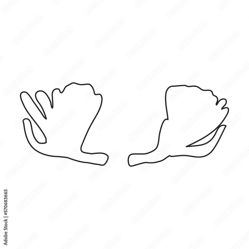 Elk horn vector icon.Outline vector icon isolated on white background elk horn. Elk horn vector icon.Outline vector icon isolated on white background elk horn.