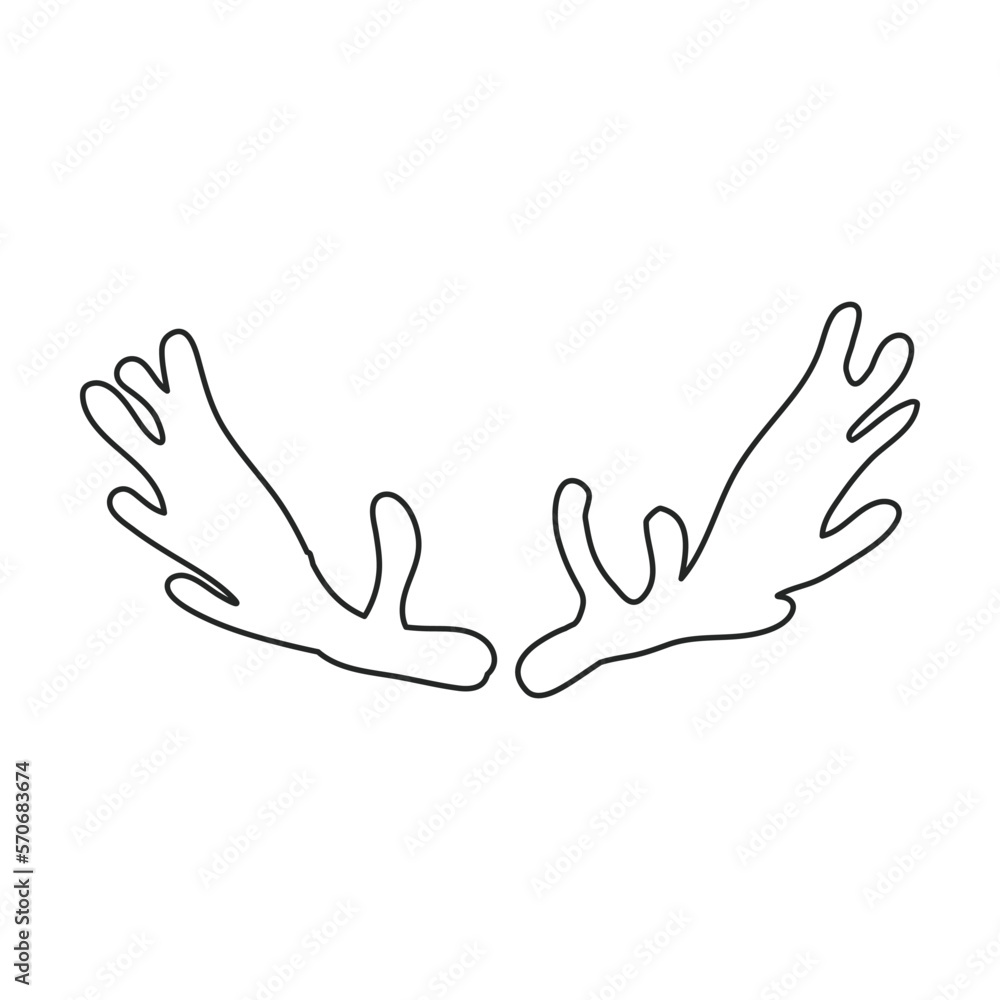 Elk horn vector icon.Outline vector icon isolated on white background elk horn. Elk horn vector icon.Outline vector icon isolated on white background elk horn.