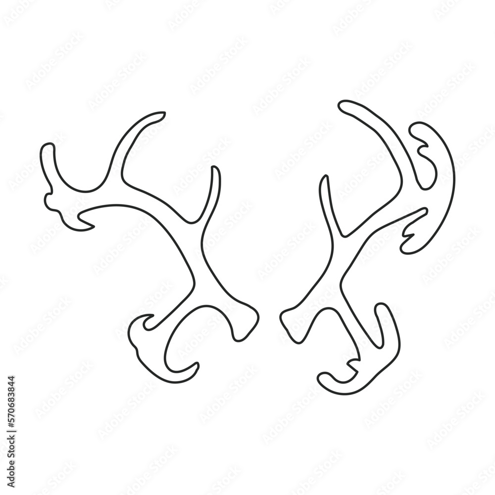 Elk horn vector icon.Outline vector icon isolated on white background elk horn. Elk horn vector icon.Outline vector icon isolated on white background elk horn.