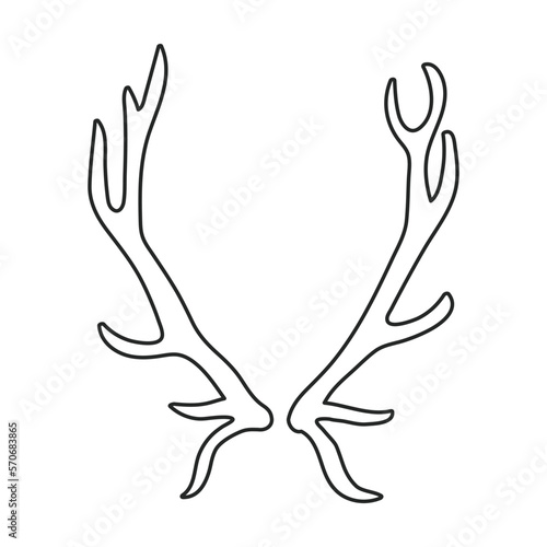 Elk horn vector icon.Outline vector icon isolated on white background elk horn.
