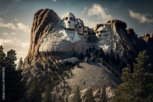 Mount Rushmore National Memorial: Keystone, South Dakota, Travel photography. AI-Generated photo