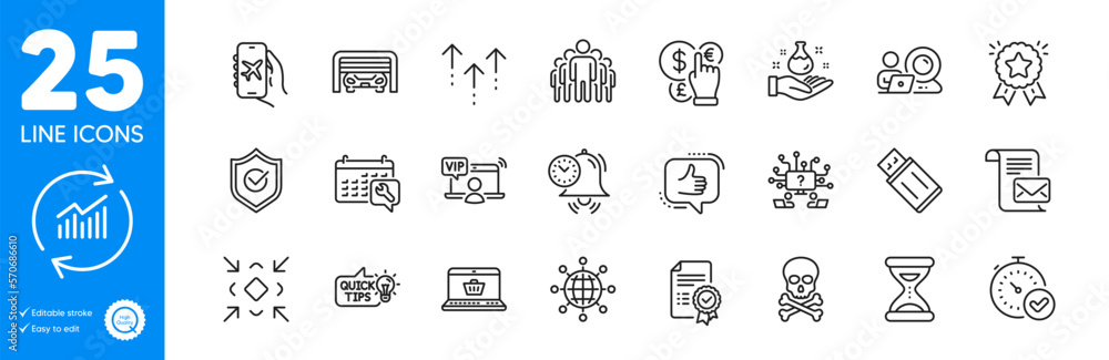 Outline icons set. Minimize, Video conference and Time management icons. Mail letter, Chemistry lab, Usb flash web elements. Online shopping, Time, International globe signs. Update data. Vector Outline icons set. Minimize, Video conference and Time management icons. Mail letter, Chemistry lab, Usb flash web elements. Online shopping, Time, International globe signs. Update data. Vector