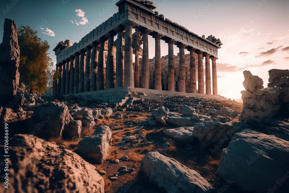 Obraz premium The Acropolis: Athens, Greece, Travel photography. AI-Generated